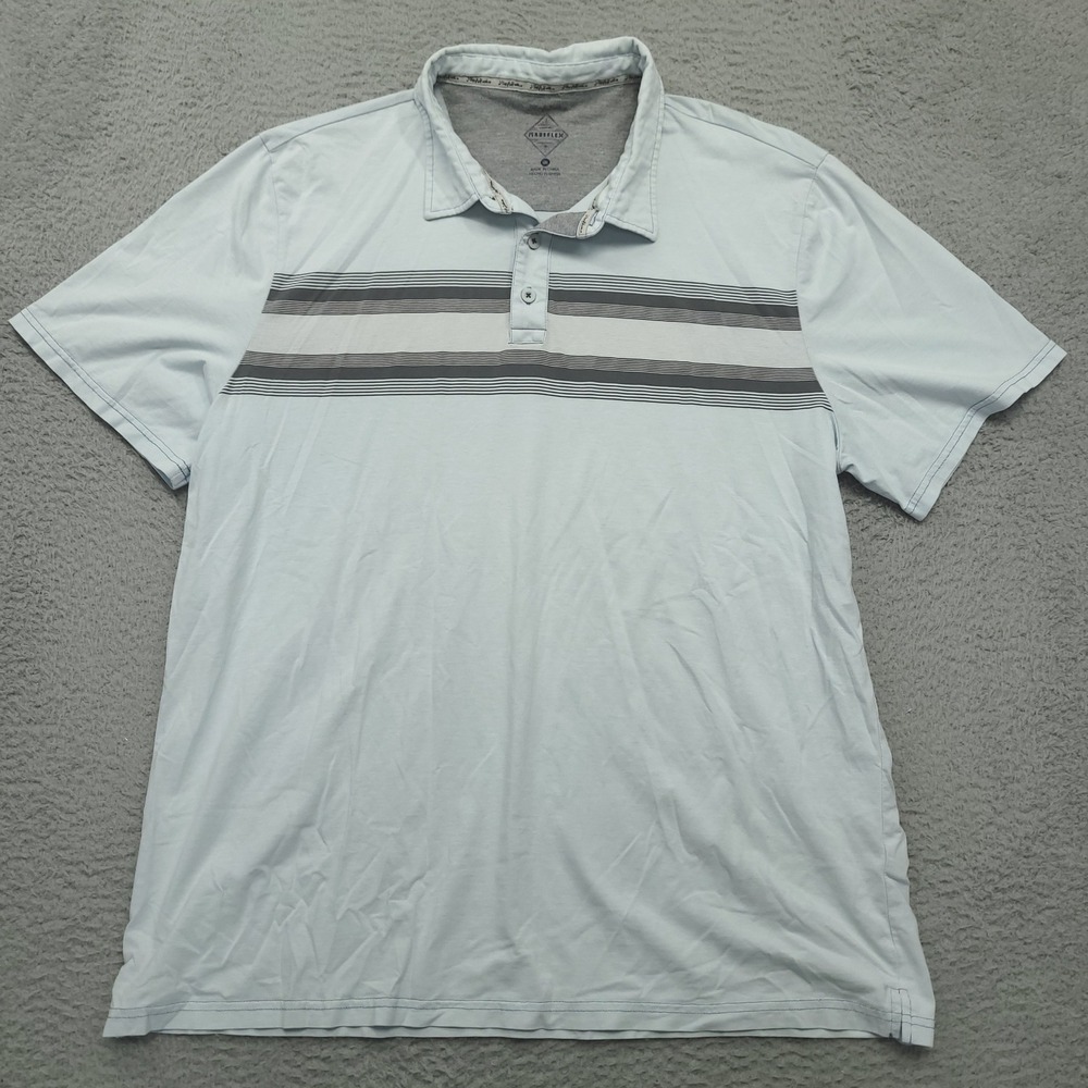 Flag & Anthem MadeFlex Men's XL‎ Polo Shirt Striped Light Blue